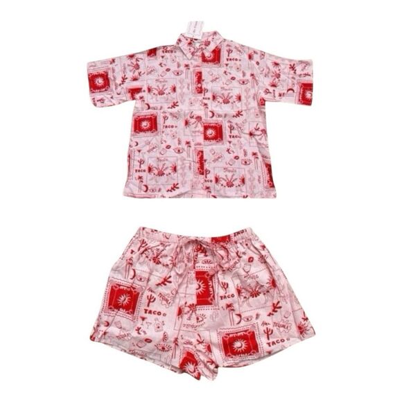 By Frankie Tequila Sunrise Taco & Lime Short Play Set Pink and Red Size XS - Picture 1 of 9